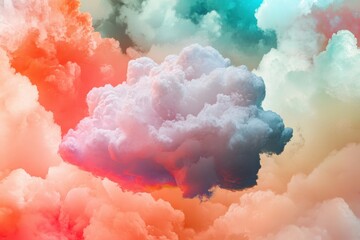 Colorful clouds fill the sky during sunset creating a vibrant atmosphere of tranquility