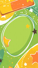 Whimsical Fruit Pattern: a playful arrangement of summer fruits and starry elements, perfect for backgrounds, posters, or any project.
