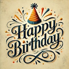 Naklejka premium vintage birthday card