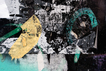 Naklejka premium Abstract grunge background showing layers of torn posters creating weathered texture