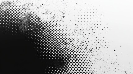 Abstract Halftone Black and White Grunge Texture Background