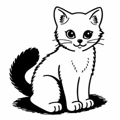 Obraz premium black and white cat