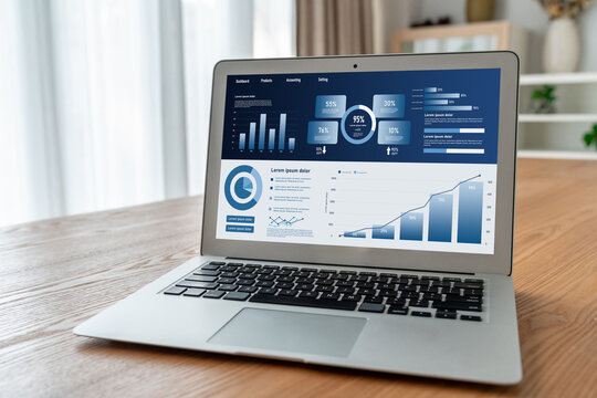 Business data dashboard provide business intelligence analytic for marketing strategy planning snugly with big data set to analyze customer demands and foreseeing business future - Powered by Adobe