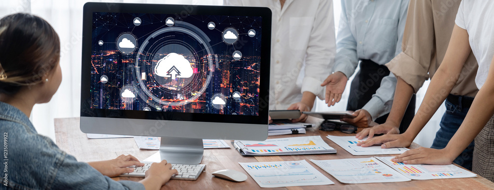 Poster Cloud computing software for brisk remote work and personal data storage