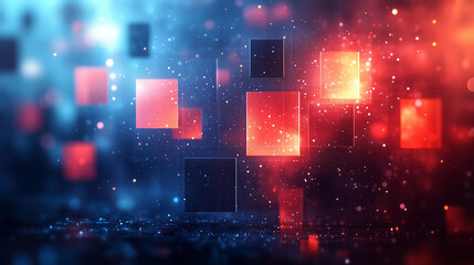Naklejka premium Blue background with lines and shapes, technology style, light blue, high resolution, with geometric elements