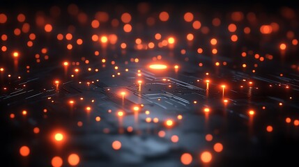 Fototapeta premium Illuminated Circuit Board Abstract Technology Design