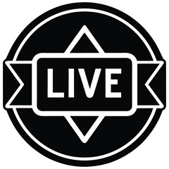 Live Stream Icon Vector Illustration Design for Online Broadcast and Streaming Services