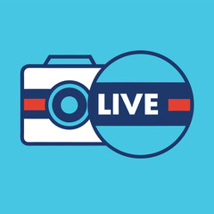 Live Stream Icon Vector Illustration Design for Online Broadcast and Streaming Services