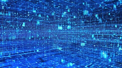 The image shows an abstract diagram of the global Internet, telecommunications