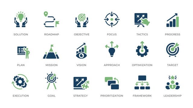 Discover a versatile collection of strategy icons designed to enhance goal setting, problemsolving, and planning. Perfect for improving presentations and boosting team communication across projects