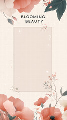 Blooming Beauty: A vertical, framed aesthetic showcasing elegant floral blooms in soft, romantic colors, perfect for conveying natural beauty and artistic design.