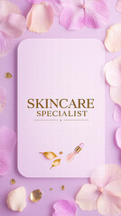 Skincare Specialist Advertisement: A stylish presentation featuring a clean, minimalistic design.