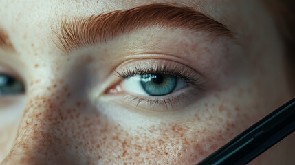 Green Eye of a Red-Haired Woman