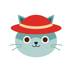 cat in a hat illustration vector art 