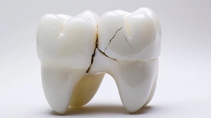Cracked tooth caused by grinding or injury showcasing visible damage and risks associated with dental health