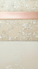 Delicate lace with Ribbon: Close-up on a delicate lace textile, with a satin ribbon, creating a soft and elegant composition. Ideal for design, background or texture. 