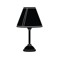 Silhouette Table Lamp Vector Illustration for Interior and Home Design