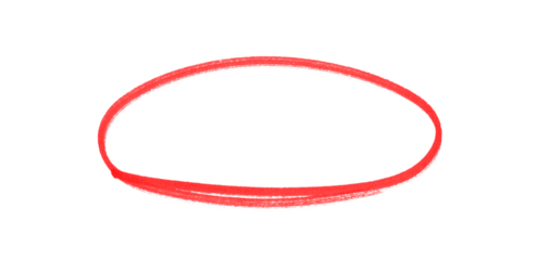 hand drawing different circles isolated on the transparent background, Handwritten red circle. For marking text, numbers, marker pen, pencil, logo, hand-drawn doodle grunge circle highlights