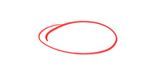 hand drawing different circles isolated on the transparent background, Handwritten red circle. For...