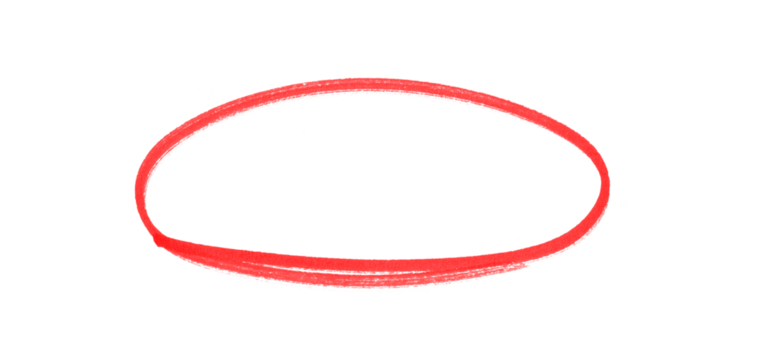 hand drawing different circles isolated on the transparent background, Handwritten red circle. For marking text, numbers, marker pen, pencil, logo, hand-drawn doodle grunge circle highlights
