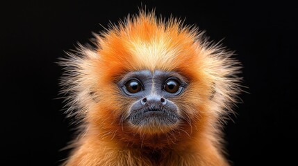 Golden Lion Tamarin portrait, jungle habitat, wildlife