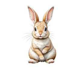 Fototapeta premium Realistic bunny sitting peacefully and isolated on transparent background