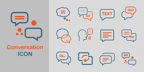 conversation icons for communication, speech, and interaction, ideal for websites, messaging apps, and business solutions