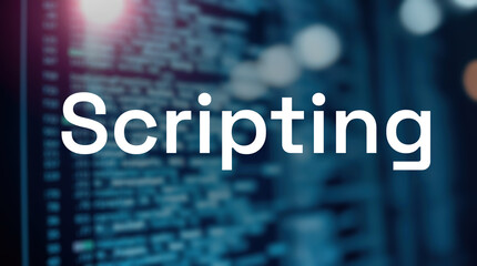 Scripting text inscription phrase meaning technological background
