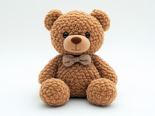 Obraz premium A cute plush teddy bear with a bow tie, perfect for gifts and cuddling.