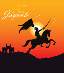 Vector shivaji jayanti background template flat design 