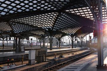 Hauptbahnof in Köln mit Blick auf Gleise