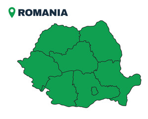 Romania simple flat vector illustration map