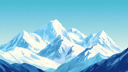 Obraz premium majestic snowy mountain peaks