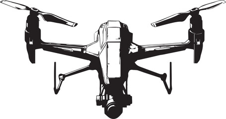 FPV Drone. Hand drawn vector illustration	