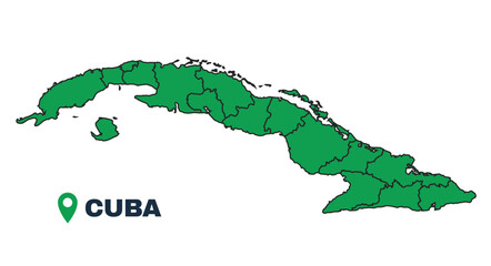 Cuba simple flat vector illustration map