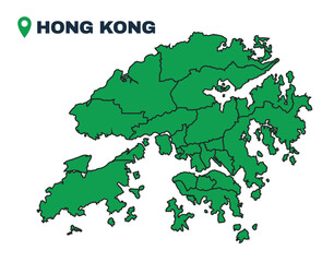 Hong Kong simple flat vector illustration map