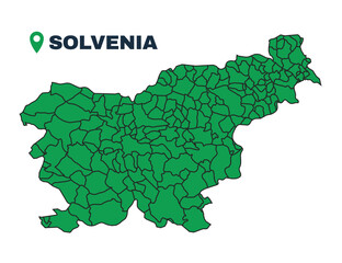 Fototapeta premium Slovenia simple flat vector illustration map