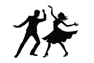silhouette of a dancing couple