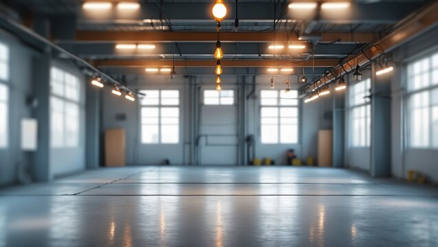 Bright and Spacious Industrial Interior with Polished Concrete