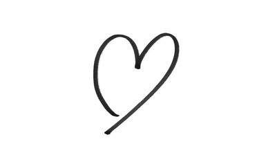 Hand-drawn Black marker heart doodle line. Hand-drawn heart symbol. heart icon isolated on a transparent background.