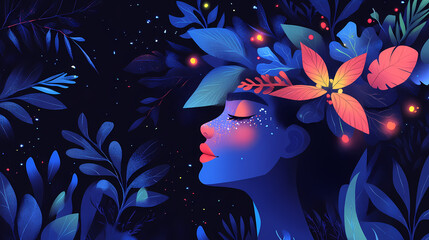 Naklejka premium Ai generates creative illustrations. Mystic Forest. Illustration