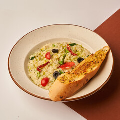 Asparagus & Mushroom Risotto for restaurant menu