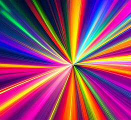 Obraz premium Red bright strip of light background abstract colorful background, bright neon rays and glowing lines.black background with long stripes Pink yellow blue creative wallpaper.generative ai