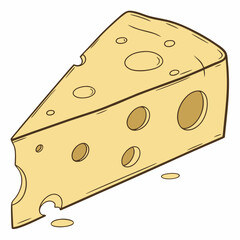 piece of cheese isolated