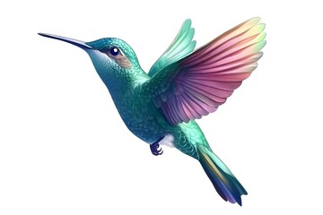 Fototapeta premium Hummingbird Isolated on White Background.