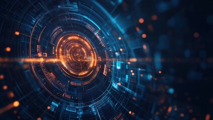 Fototapeta premium Abstract Digital Tunnel: Futuristic Technology Artwork