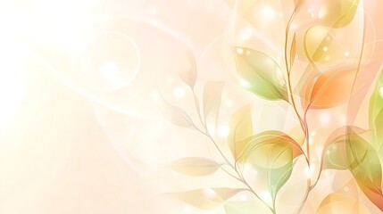 Delicate Pastel Leaves Abstract Nature Artwork