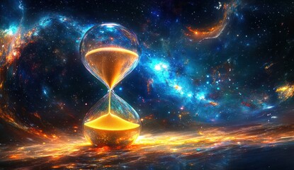 Cosmic Hourglass: A Celestial Timepiece in a Nebula