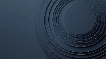 Obraz premium Abstract Concentric Circles Dark Blue Design