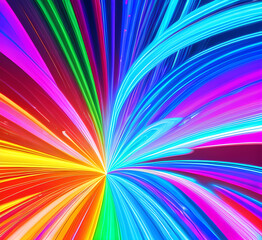 Fototapeta premium Red bright strip of light background abstract colorful background, bright neon rays and glowing lines.black background with long stripes Pink yellow blue creative wallpaper.generative ai